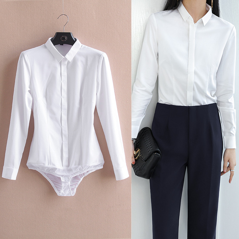 Camisa branca feminina de manga comprida workwear 2023 primavera novo estilo profissional Wear workwear branco camisa ge