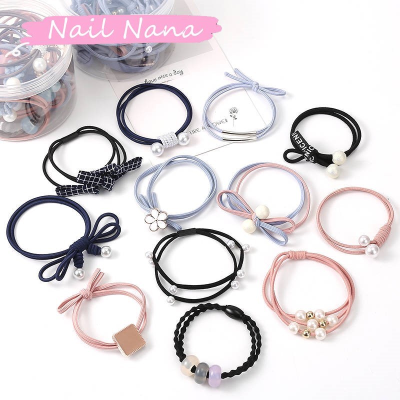 * Nail Nana * 12 Pcs Moda Simples Faixa De Cabelo Coreana Para Mulheres Corda Fofa