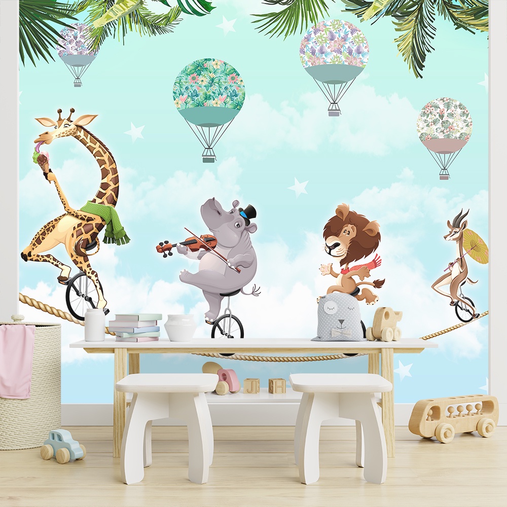Papel de Parede Adesivo Infantil Safari Circo Quarto Menino Menina - 637pc