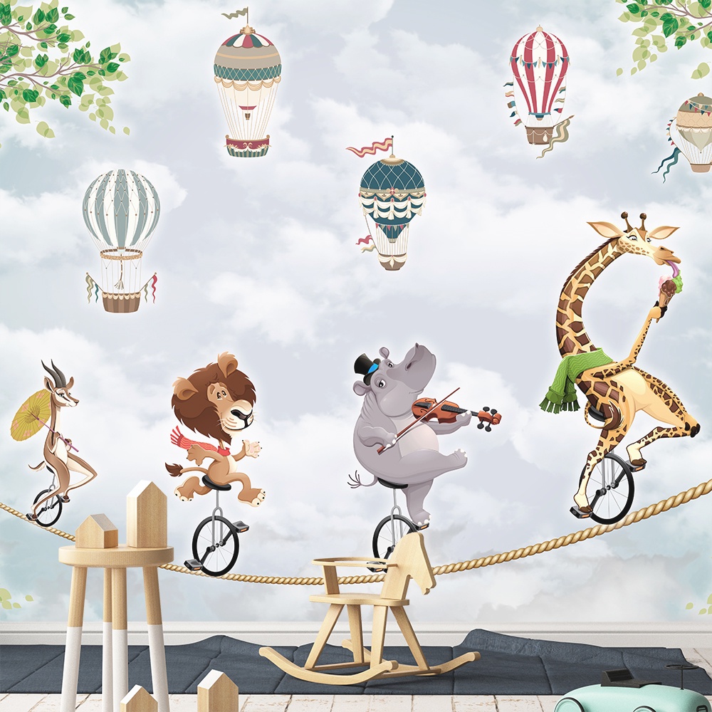 Papel de Parede Adesivo Infantil Safari Circo Quarto Menino Menina - 638pc