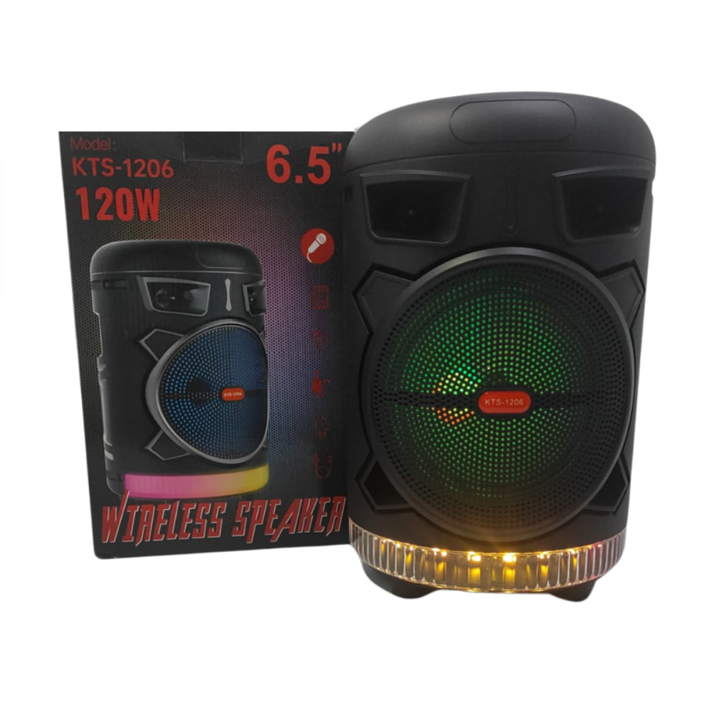 Caixa de Som Bluetooth 120W LED RGB Entrada P10 - KTS-1206