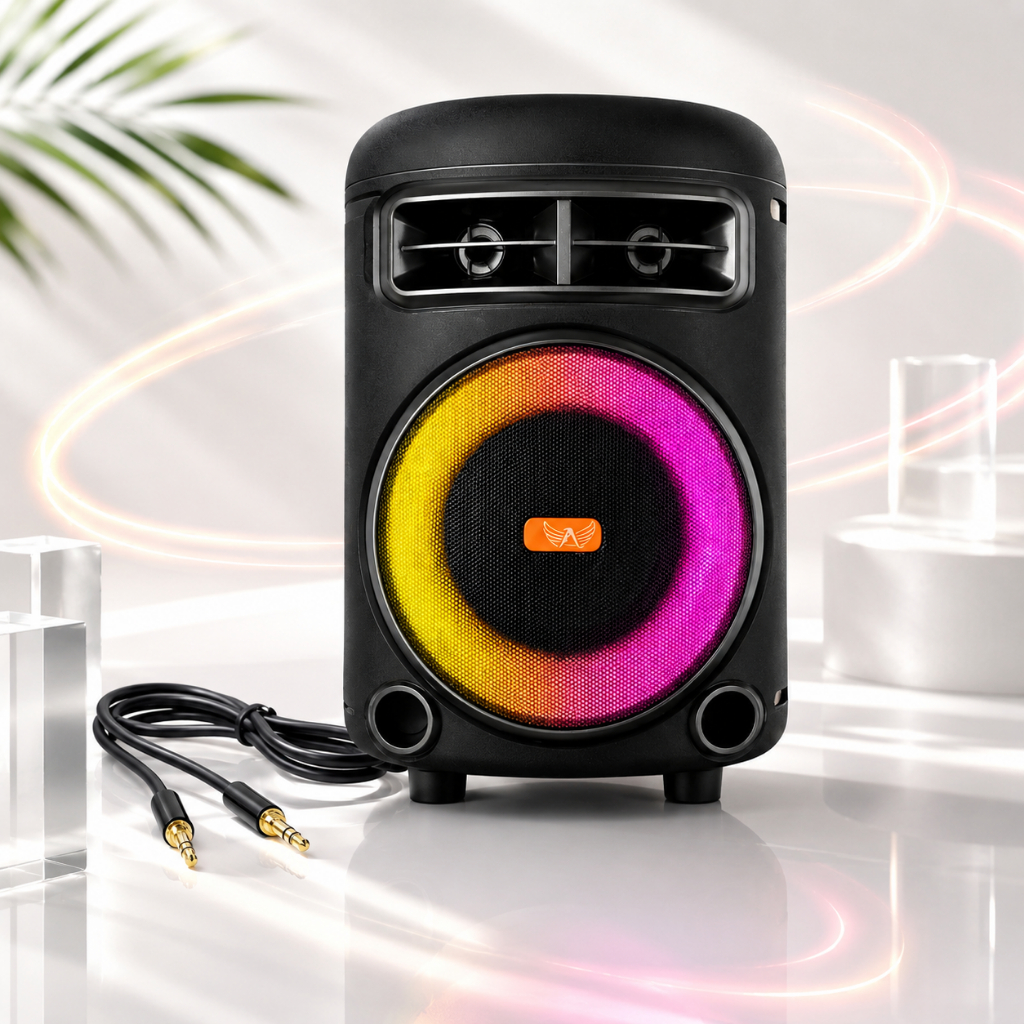 Caixa de Som Bluetooth 120W Altomex AL-3928 LED RGB Rádio FM USB TF TWS Entradas para USB, Micro SD,  P10 e aux (P2)