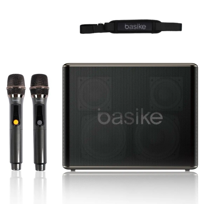Caixa de Som Bluetooth E Karaokê C/2 Microfones 120w Rgb Cor Preto Tws Led Basike