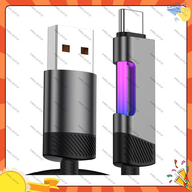 [Qualidade B] Cabo De Carregamento Rápido RGB 2m 120W 6A Carga Com Luz Ambiente