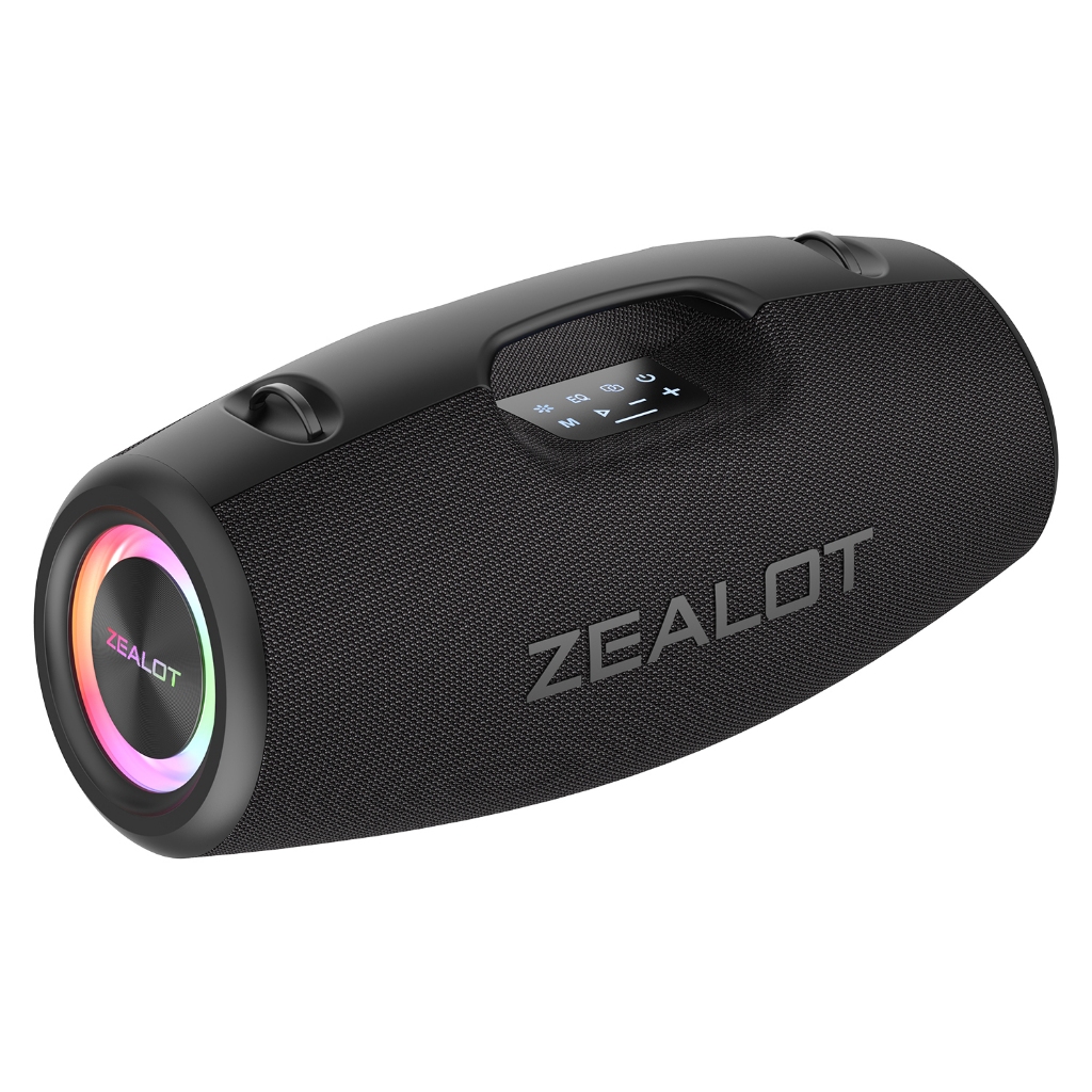 120W Caixa de Som Bluetooth Grave Forte ZEALOT S78, 24000mAh, Luz RGB, IPX6, TWS Estéreo p/Festas