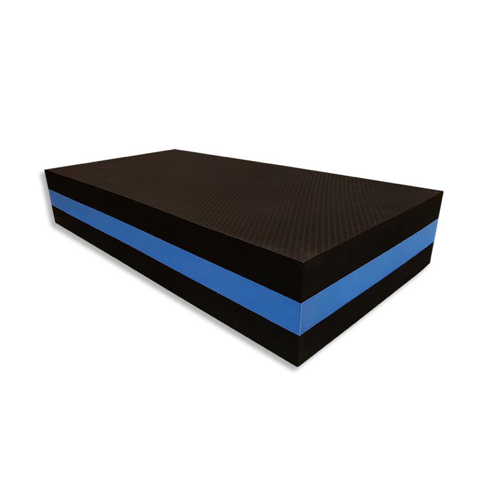 Degrau Step EVA Preto e Azul Fitness 60x30x10cm - 01 unid