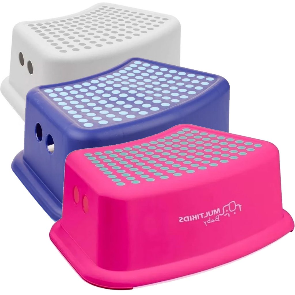 Degrau Infantil Banquinho Antiderrapante Step Vaso Pia Design Anatômico +12 Meses