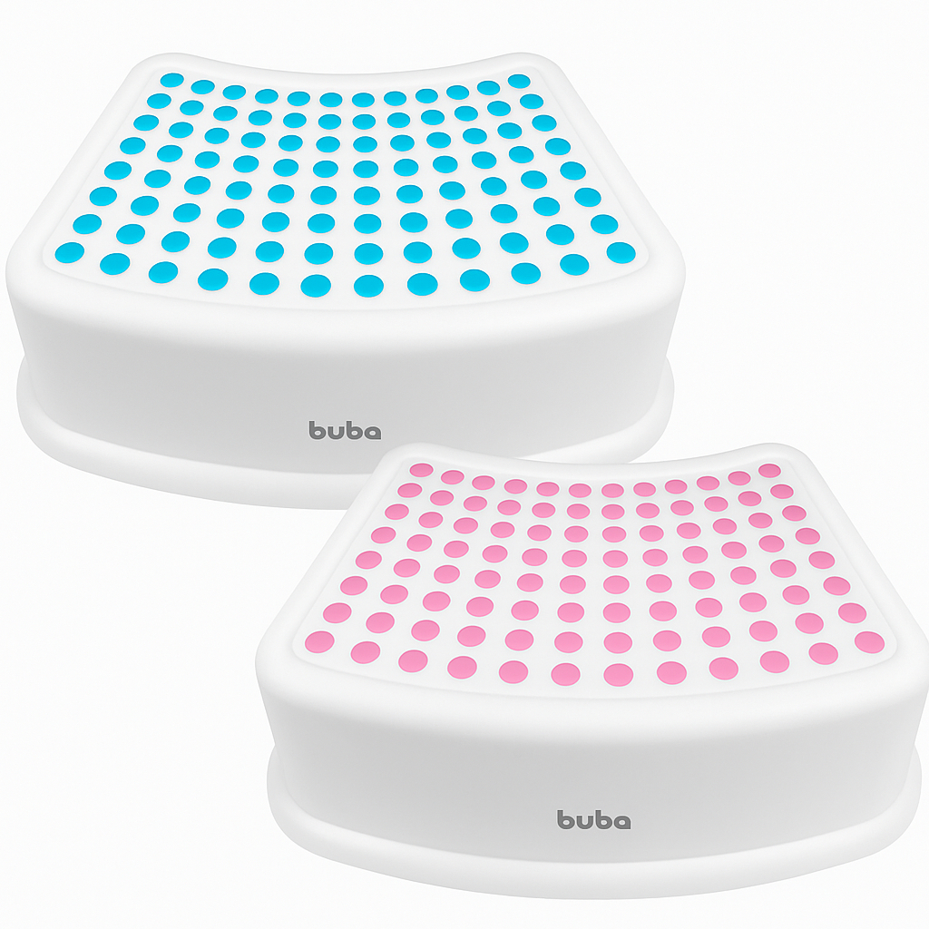 Degrau Infantil Banquinho Antiderrapante Step Azul/Rosa Buba