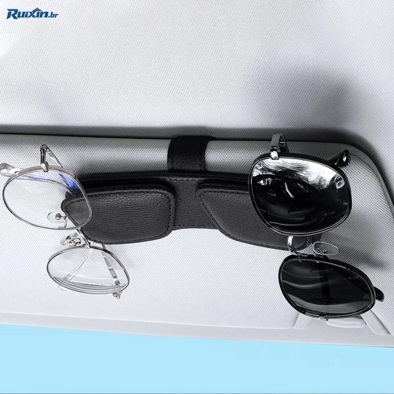 Premium Car Sunglasses Holder: Card Clip, Safe Ticket Holder and Pen Case