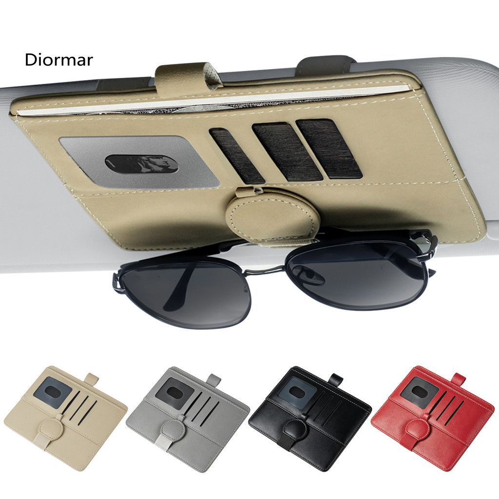 Car Gadgets for Driving Sunglasses Clip for Sun Visor Glasses Holder Multifunctional Organizer Ticket Card Storage Pouch