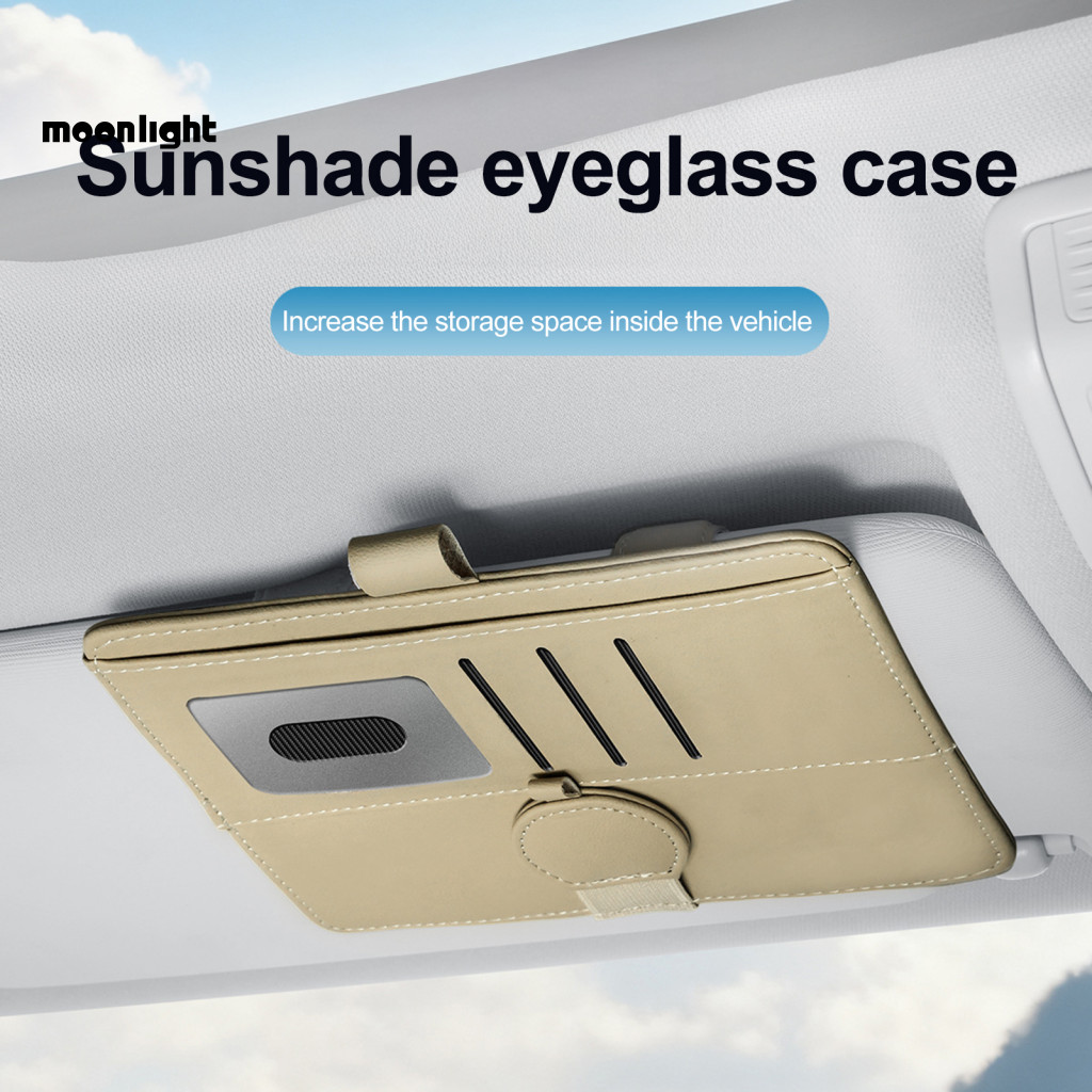 Car Sun Visor Glasses Holder Multifunctional Sunglasses Clip Organizer Ticket Card Storage Pouch for Vehicle Eye for Saf
