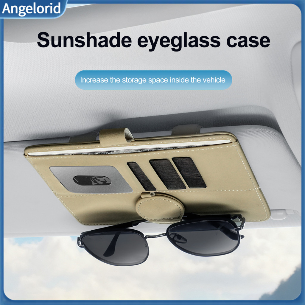 Car Visor Mount for Glasses Sunglasses Clip for Sun Holder Multifunctional Organizer Ticket Card Storage Pouch for Vehic