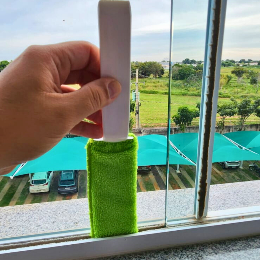 Limpador de Transpasse Espátula com Refil Reutilizável Para Limpa Vidros Janelas Box Porta de Correr