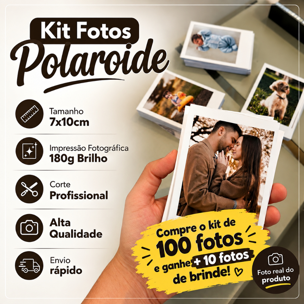mini FOTOS RETRÔ polaroid 7x10cm kit 10,20,40,60,80,100 - impressão de Fotos | ENVIO RÁPIDO