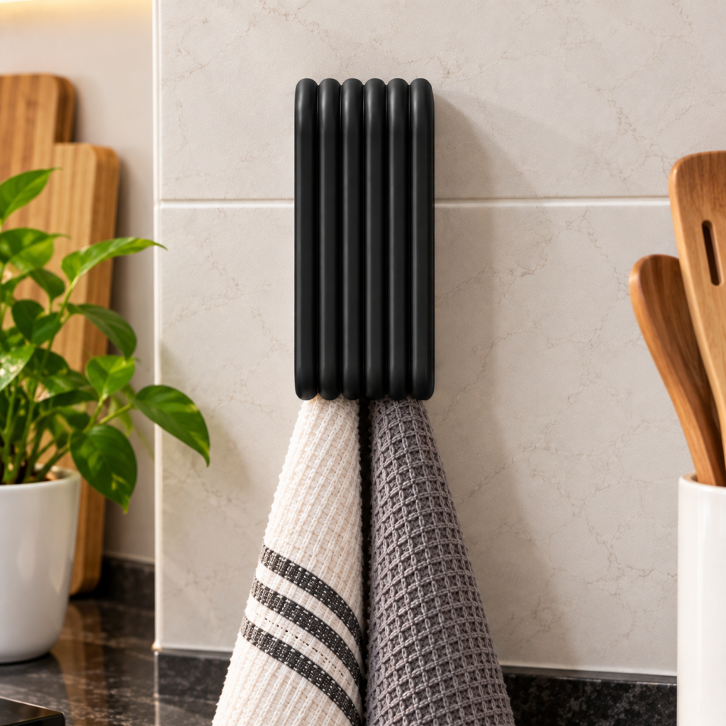 Kit Gancho Porta Toalha Banheiro Cozinha | Suporte para Pendurar Toalha | Organizador de Parede Multiuso