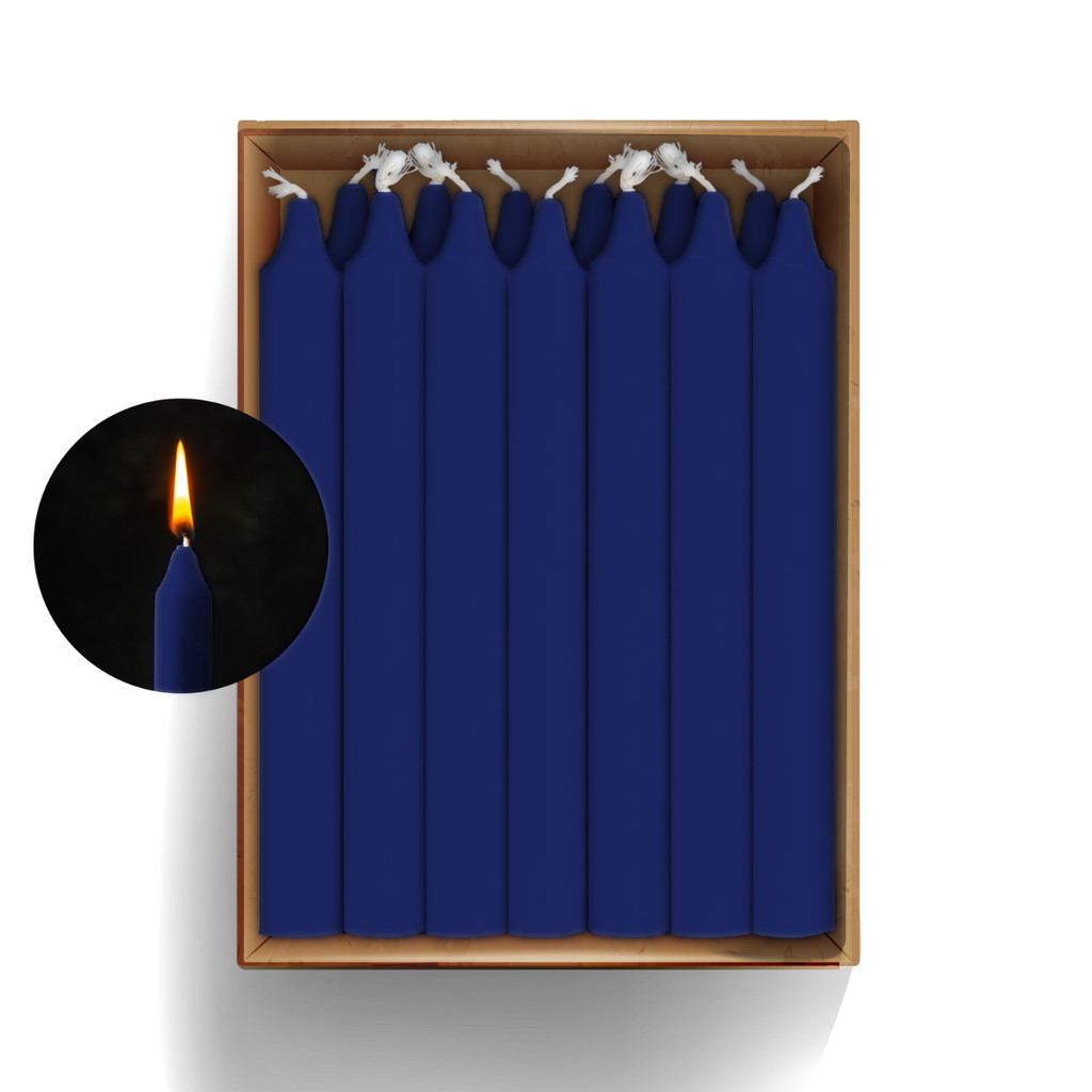Kit 50 Velas Azul Marinho/Escuro 16X1,5cm- Queima 4h30min 100% Parafina