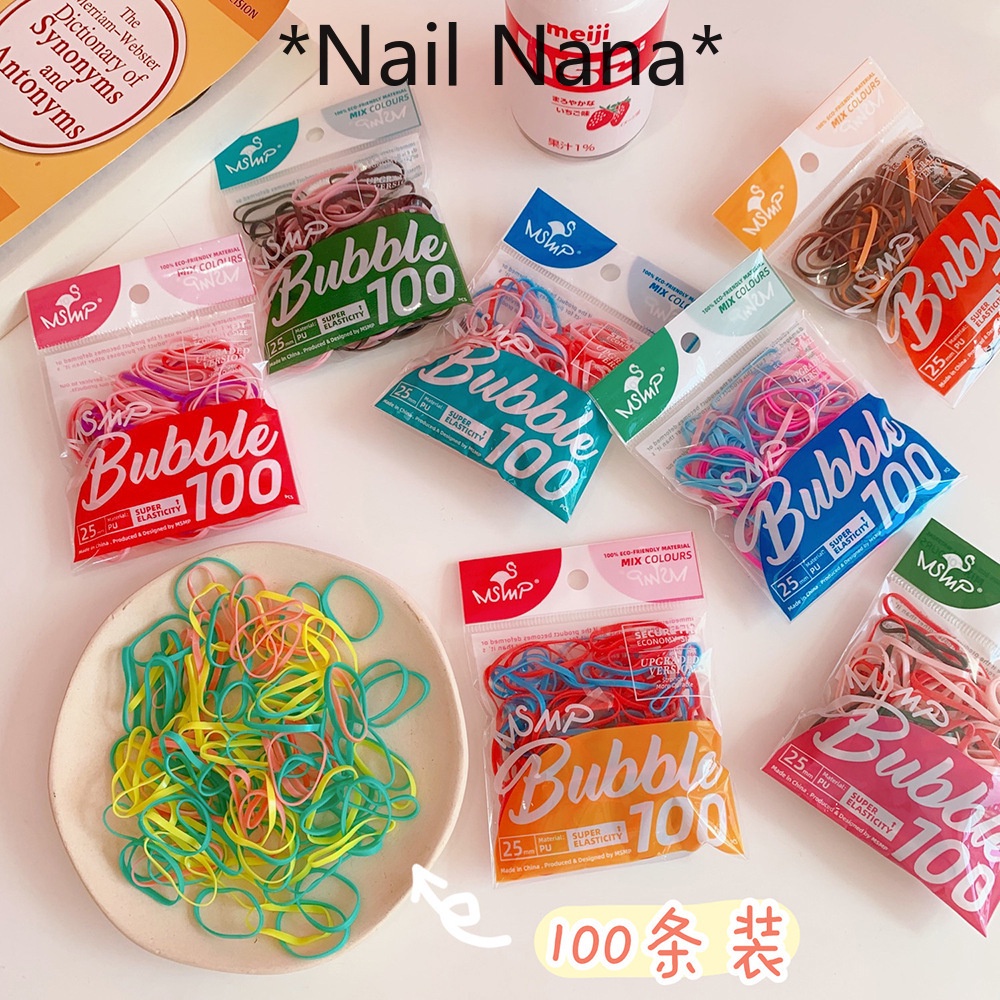 * Nail Nana * Versão Coreana Cor Descartável Nova Pequena Faixa De Borracha Corda De Cabelo Anel Elástico Alto