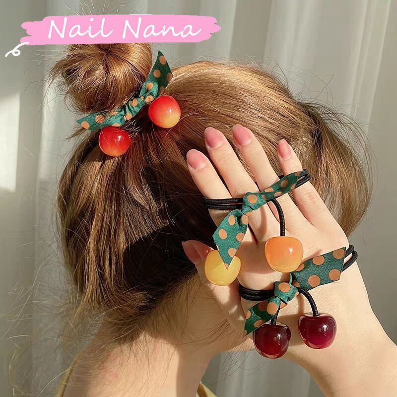* Prego Nana * Laço De Cabelo Cereja Faixa De Borracha Japonesa Para Adultos Elástica Alta Arco Coreano Corda Cocar