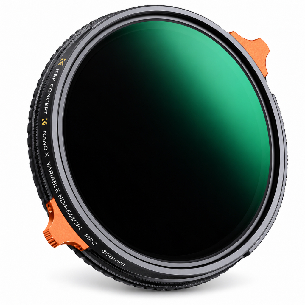 Filtro K&F Concept Nano-X 58mm ND Variável ND4-64 + CPL 2 em 1 MRC