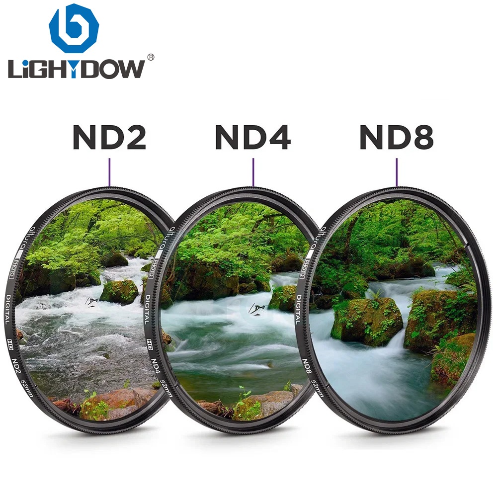 Lightdow ND2 + ND4 + ND8 Kit De Filtro 3 Em 1 ND Conjunto De Densidade Neutra Variável Câmera Para A Nikon Sony Pentax Canon Lente De 49/52/55/58/62/67/72/77mm