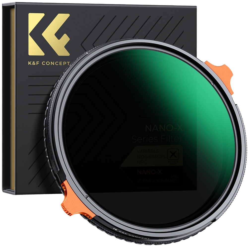 K & F Concept NANO-X ND4-ND64 (2-6 Stop) Filtro ND Variável E Polarizador Circular CPL 2 Em 1 37mm-82mm/95mm