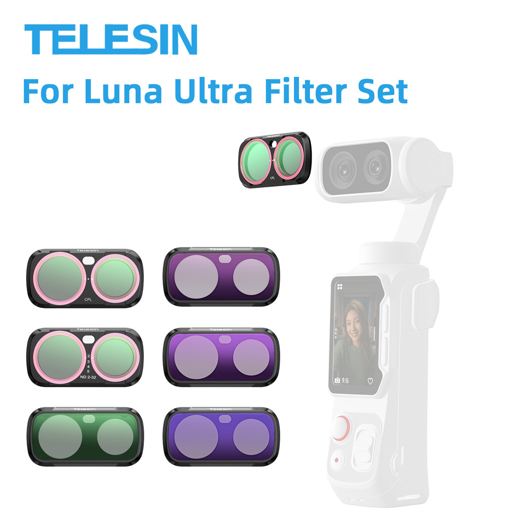 TELESIN Magnético CPL VND Difusão Preta 1/4 ND4/16/64 Filtros Para Insta 360 Luna Ultra Kit De Filtro De Proteção Da Câm