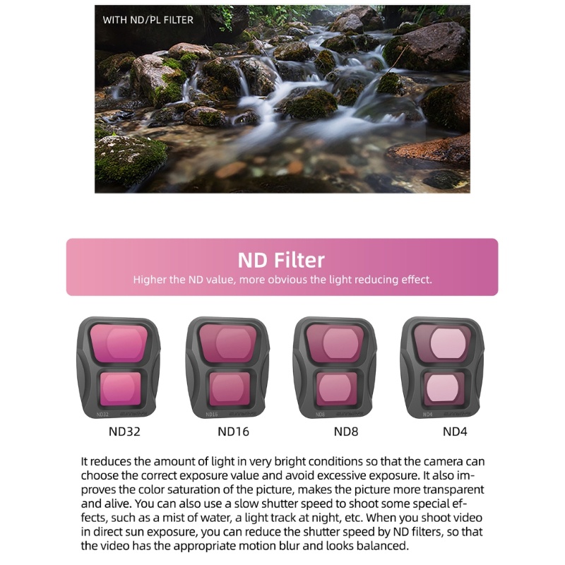 KOK Filtro De Lente De Câmera MCUV ND4 8 16 32 NDPL4 Densidade Neutra CPL Polarizador Acessórios Para Reparo De Ar 3