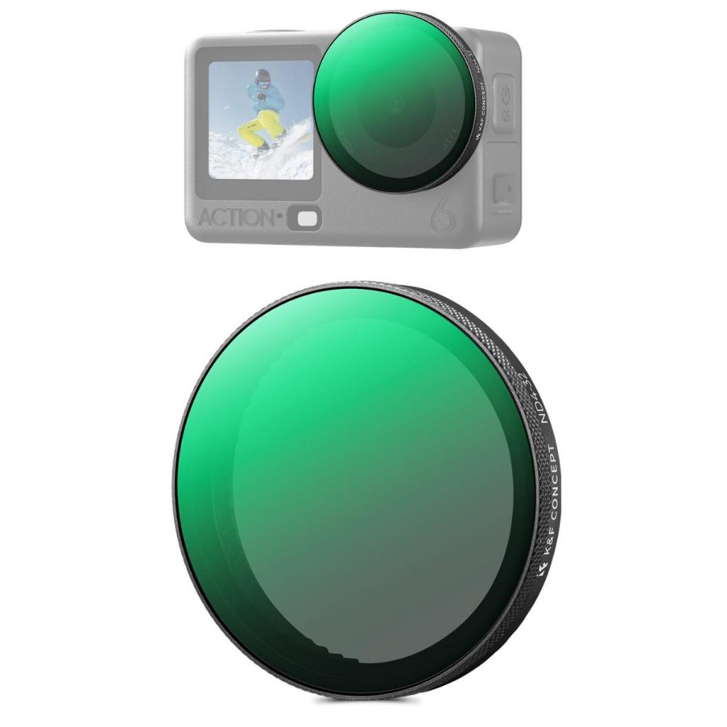 K & F CONCEPT Snap On Variável ND4-32/CPL/Black Mist 1/4 Filtro Compatível Com DJI Osmo Action 6