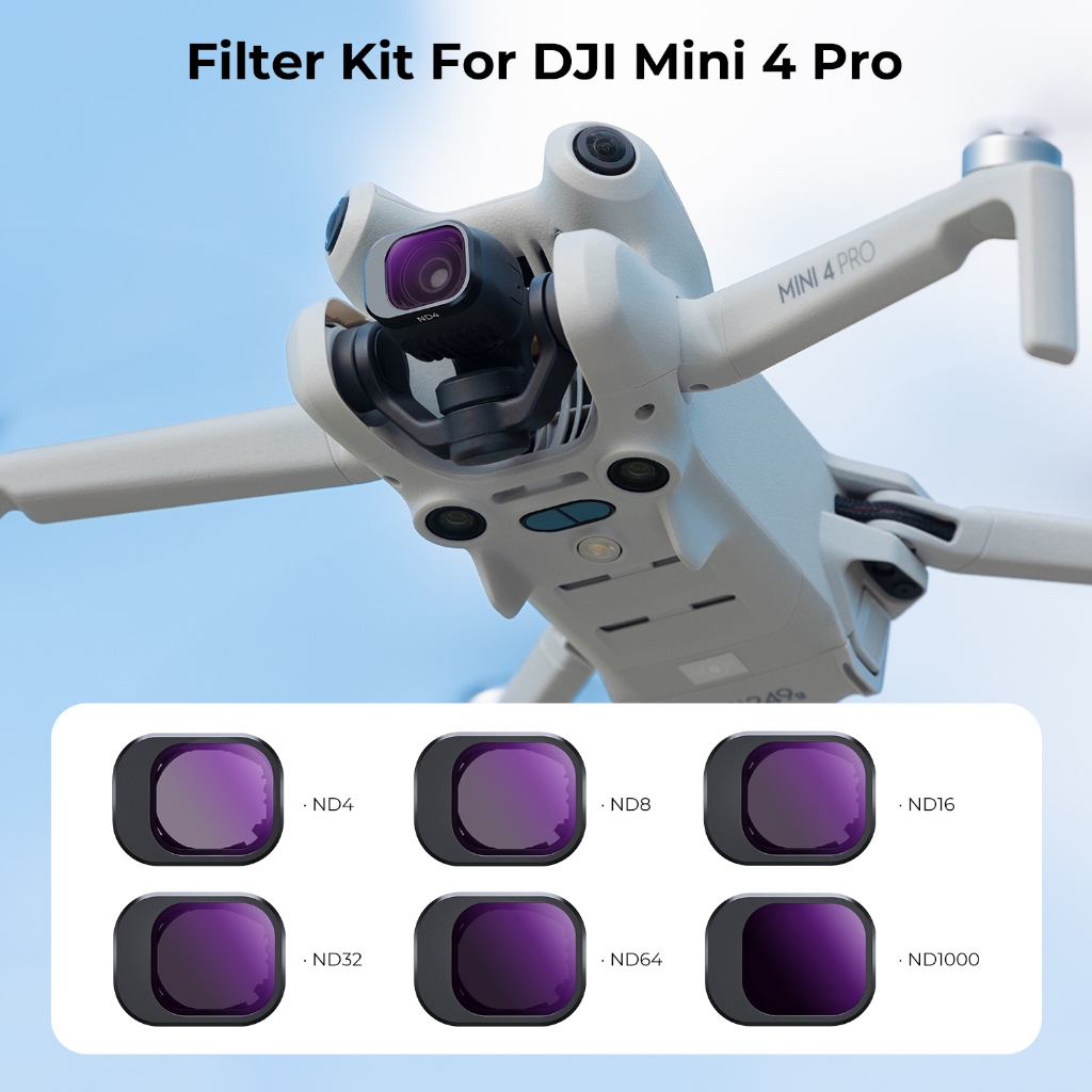 Conjunto De Filtros K & F 6-Pack ND4/8/16/32/64/1000 Para DJI Mini 4 Pro Multirrevestido