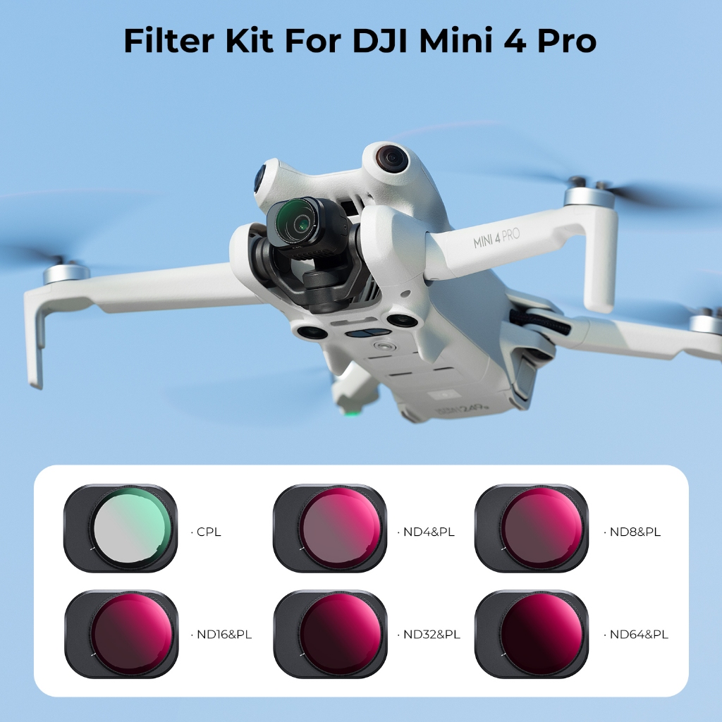 Filtro CPL ND4/8/16/32/64 PL De 6 Pacotes K & F Para DJI Mini 4 Pro
