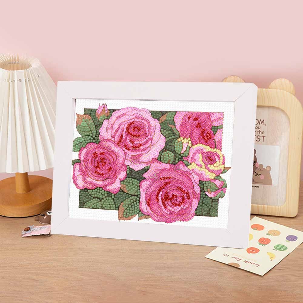 Kit De Pintura Diamante 2318cm DIY Cristal Ponto Cruz Broca Completa Floral Com Moldura Arte De Decoração De Casa