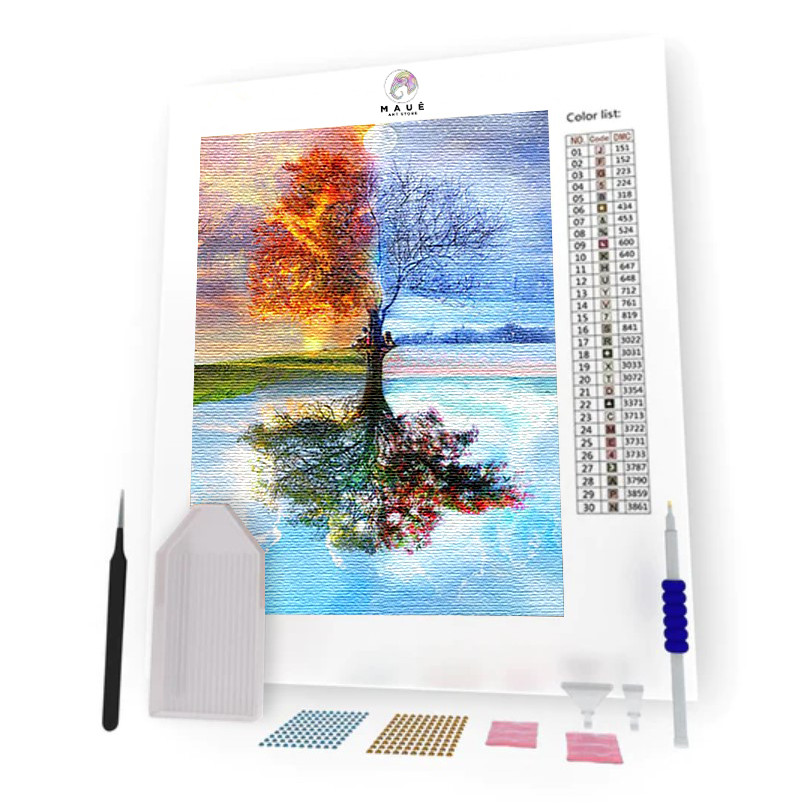Kit Pintura Diamante - Quatro Estações (Diamond Art)