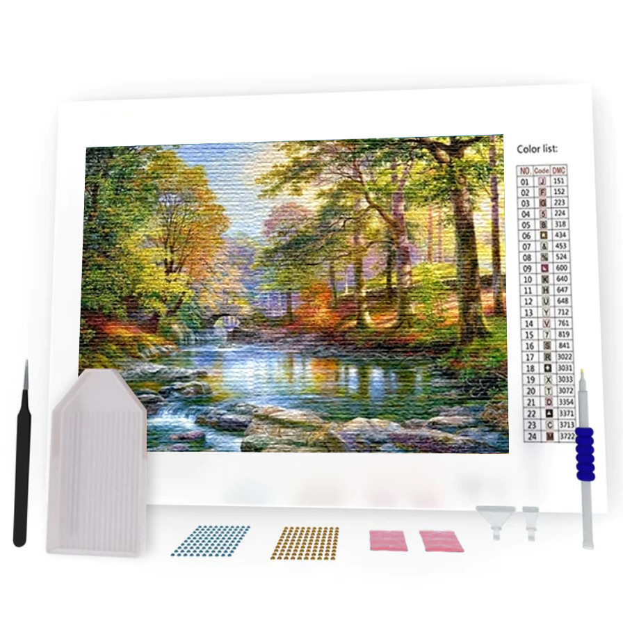 Kit Pintura Diamante - Riacho no Campo (Diamond Art)