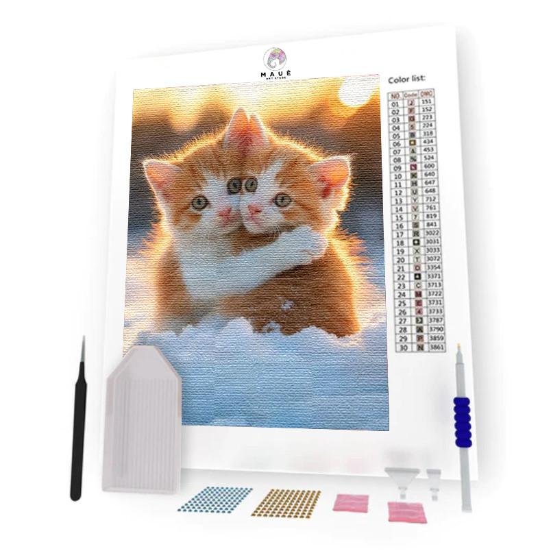 Kit Pintura Diamante - Filhotes de Gatos (Diamond Art)