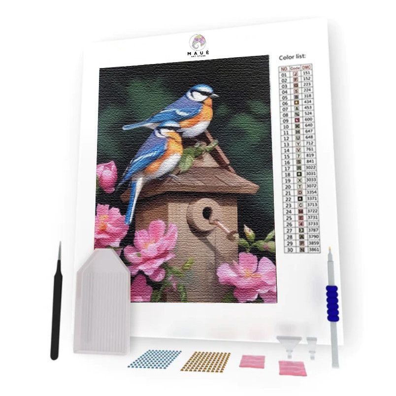 Kit Pintura Diamante - Pássaros (Diamond Art)