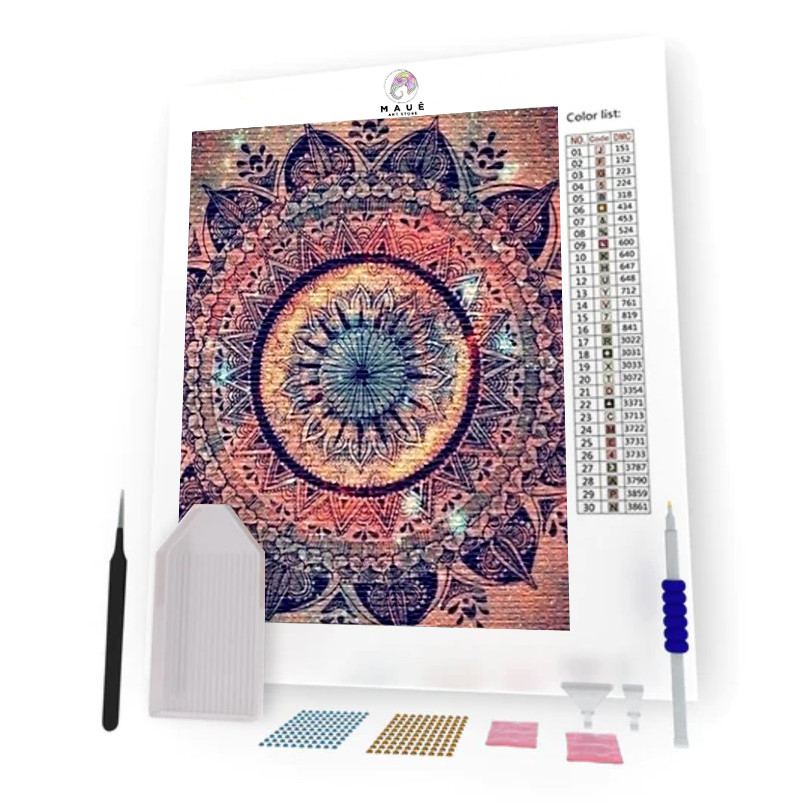 Kit Pintura Diamante - Mandalah Vintage (Diamond Art)