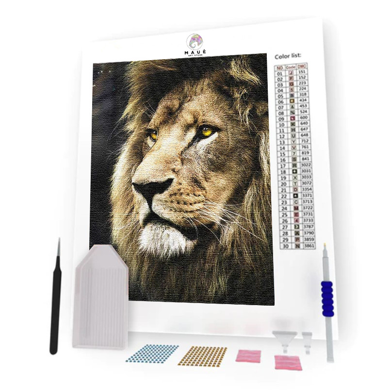 Kit Pintura Diamante - Poderoso Leão (Diamond Art)
