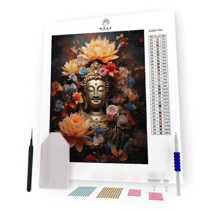 Kit Pintura Diamante - Budah Florido  (Diamond Art)