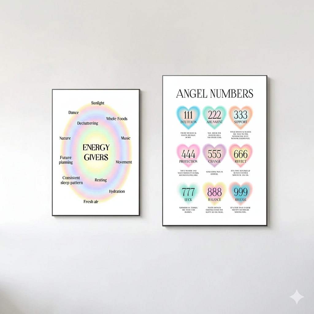Quadro decorativo Gradiente espiritual aura anjo número 2 peças uma 40x60 e a outra 20x30