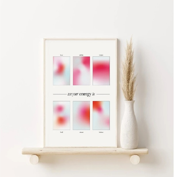 Quadro decorativo Aura colorida energia positiva aesthetic (1 peça)