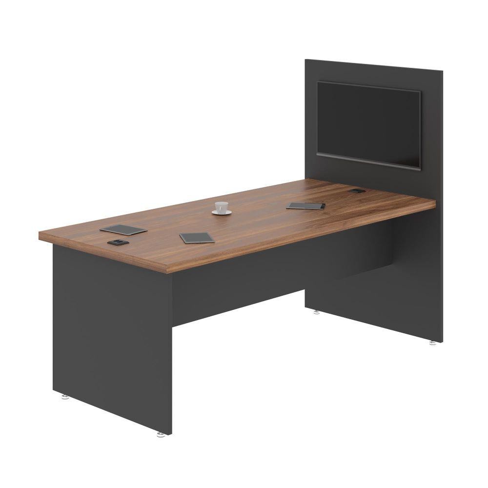 Mesa com Painel Bot Noce Preto
