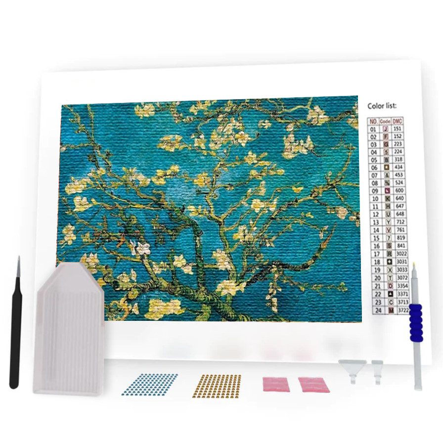 Kit Pintura Diamante - Amendoeiras (Diamond Art)