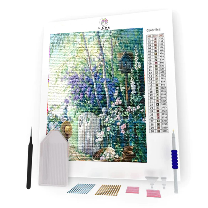 Kit Pintura Diamante - Porteira Florida (Diamond Art)
