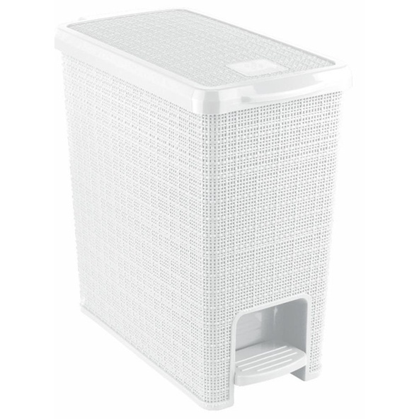 LIXEIRA JUTA RETANGULAR C/ PEDAL 12L BRANCO