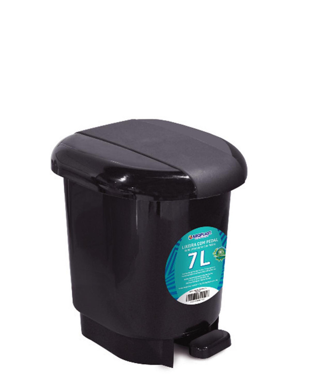 LIXEIRA C/ PEDAL 07L PRETA
