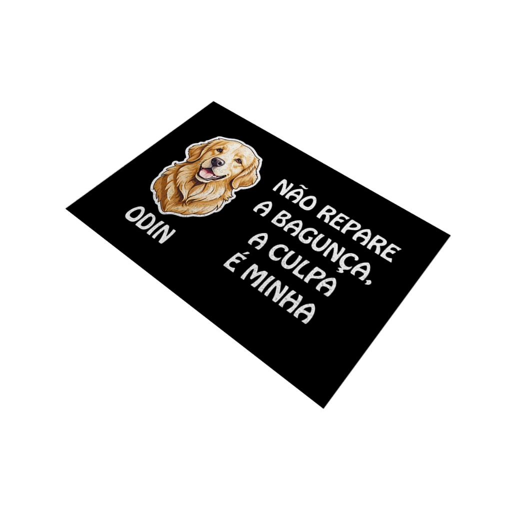 Tapete de Porta Capacho Pet  Golden- Personalize o nome Ca831