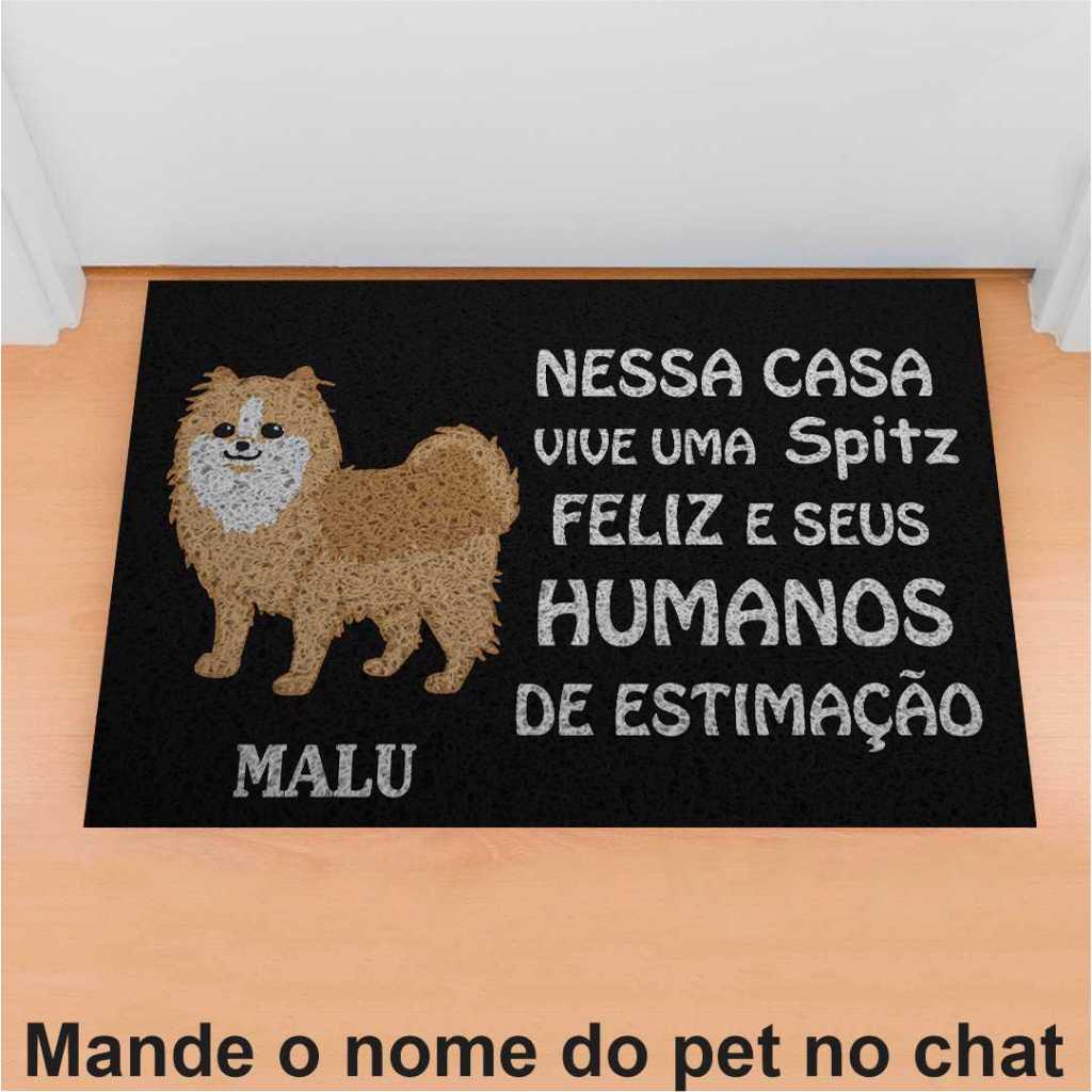 Tapete Para Porta Divertido Capacho Pet Nessa Casa Vive Um Spitz Personalize