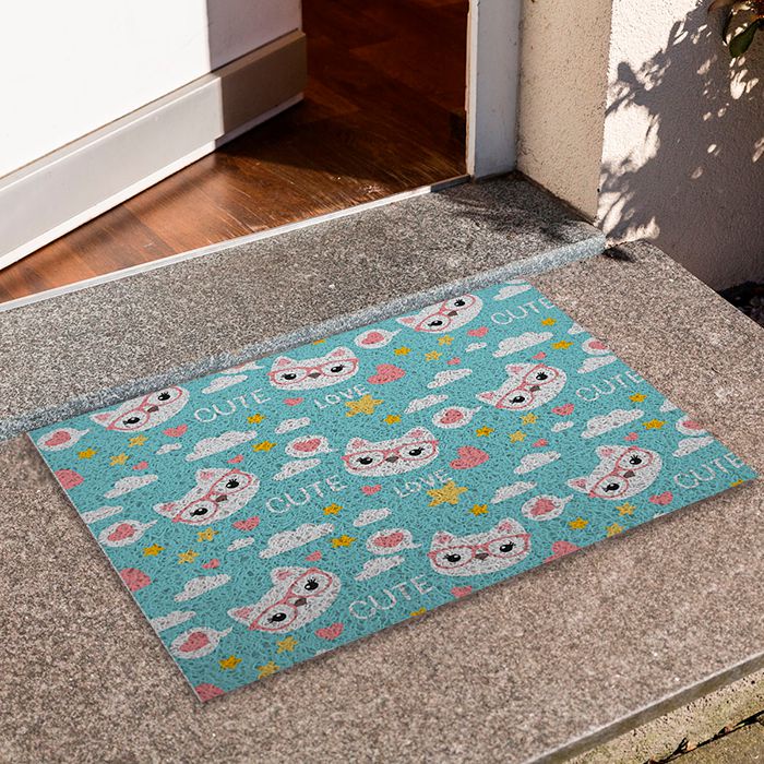 Tapete de Porta Divertido Capacho Pet - Gatos Cute