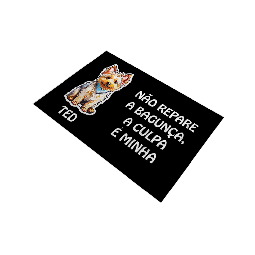 Tapete de Porta Capacho Pet - York Shire Claro Personalize o nome  Ca837