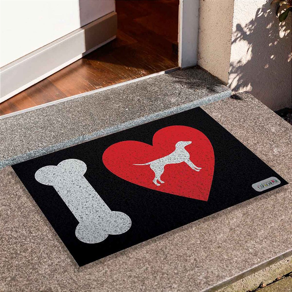 Tapete de Porta Divertido Capacho Pet - I Love Pet